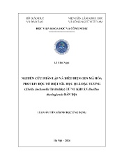 Luận án Nghiên cứu phân lập và biểu hiện gen mã hóa protein độc tố diệt sâu đục quả đậu tương (etiella zinckenella treitschke) từ vi khuẩn bacillus thuringiensis bản địa