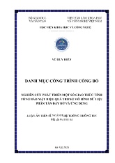 Luận án Nghiên cứu phát triển một số giao thức tính tổng bảo mật hiệu quả trong mô hình dữ liệu phân tán đầy đủ và ứng dụng