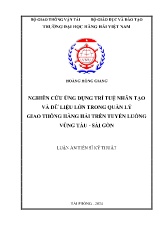 Luận án Nghiên cứu ứng dụng trí tuệ nhân tạo và dữ liệu lớn trong quản lý giao thông hàng hải trên tuyến luồng Vũng Tàu Sài Gòn