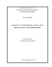 Luận án Nghiên cứu về mô hình hóa và điều khiển phân số cho các quá trình đa biến