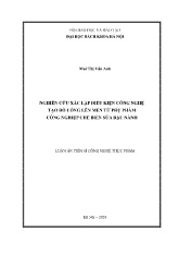 Luận án Nghiên cứu xác lập điều kiện công nghệ tạo đồ uống lên men từ phụ phẩm công nghiệp chế biến sữa đậu nành