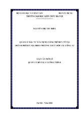 Luận án Quản lý đầu tư xây dựng công trình y tế tại Thành phố Hà Nội theo phương thức đối tác công tư