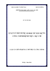 Luận án Quản lý rủi ro dự án đầu tư xây dựng công trình bệnh viện, bộ y tế