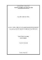 Luận án Quản lý tổng thể dự án của ban quản lý dự án đầu tư xây dựng chuyên ngành và khu vực tại Việt Nam
