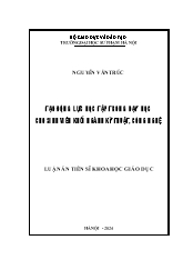 Luận án Tạo động lực học tập trong dạy học cho sinh viên khối ngành kỹ thuật, công nghệ