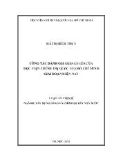 Luận án Công tác đánh giá giảng viên của Học viện chính trị quốc gia Hồ Chí Minh giai đoạn hiện nay