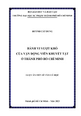 Luận án Hành vi vượt khó của vận động viên khuyết tật ở Thành phố Hồ Chí Minh