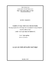 Luận án Nghiên cứu đặc trưng sự chuyển nghĩa từ loại danh từ sang đại từ và danh từ sang tính từ trong Tiếng Việt (trên ngữ liệu một số nhóm từ)