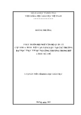 Luận án Phát triển đội ngũ cán bộ quản lý cấp khoa theo tiếp cận năng lực tại các trường đại học trực thuộc bộ công thương trong bối cảnh tự chủ