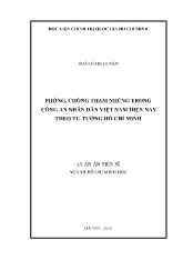 Luận án Phòng, chống tham nhũng trong công an nhân dân Việt Nam hiện nay theo tư tưởng Hồ Chí Minh