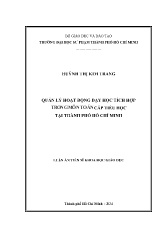 Luận án Quản lý hoạt động dạy học tích hợp trong môn Toán cấp tiểu học tại Thành phố Hồ Chí Minh luận án tiến sĩ khoa học giáo dục Thành phố