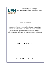 Luận án Tác động của đặc điểm nhãn hàng riêng, giá trị mua sắm và truyền cảm hứng khách hàng đến lòng trung thành của khách hàng đối với các hệ thống siêu thị tại Thành phố Hồ Chí Minh