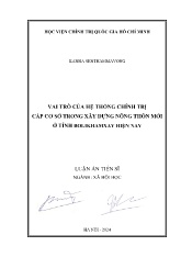 Luận án Vai trò của hệ thống chính trị cấp cơ sở trong xây dựng nông thôn mới ở tỉnh Bolikhamxay hiện nay