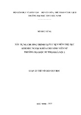 Luận án Xây dựng chương trình tập luyện môn thể dục aerobic ngoại khóa cho sinh viên nữ trường Đại học Sư phạm Hà Nội 2