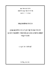 Luận án Ảnh hưởng của vận dụng kế toán quản trị đến thành quả doanh nghiệp Việt Nam