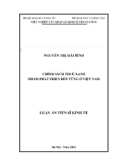 Luận án Chính sách thuế xanh nhằm phát triển bền vững ở Việt Nam