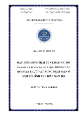 Luận án Đặc điểm sinh thái của loài cóc đỏ (lumnitzera littorea (jack) voigt) trong các quần xã thực vật rừng ngập mặn ở một số tỉnh ven biển nam bộ