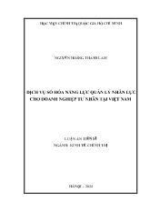 Luận án Dịch vụ số hóa năng lực quản lý nhân lực cho doanh nghiệp tư nhân tại Việt Nam