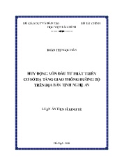Luận án Huy động vốn đầu tư phát triển cơ sở hạ tầng giao thông đường bộ trên địa bàn tỉnh Nghệ An