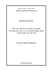 Luận án Nâng cao năng lực gia công xuất khẩu sản phẩm may mặc của các doanh nghiệp thuộc tập đoàn dệt may Việt Nam