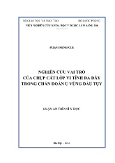 Luận án Nghiên cứu vai trò của chụp cắt lớp vi tính đa dãy trong chẩn đoán u vùng đầu tụy