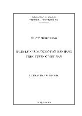 Luận án Quản lý nhà nước đối với bán hàng trực tuyến ở Việt Nam