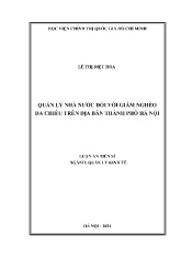 Luận án Quản lý nhà nước đối với giảm nghèo đa chiều trên địa bàn Thành phố Hà Nội