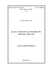 Luận án Quản lý thuế ở các tỉnh miền núi phía bắc Việt Nam