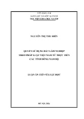 Luận án Quyền sử dụng đất lâm nghiệp theo pháp luật Việt Nam từ thực tiễn các tỉnh đông nam bộ