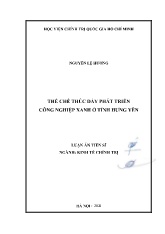 Luận án Thể chế thúc đẩy phát triển công nghiệp xanh ở tỉnh Hưng Yên