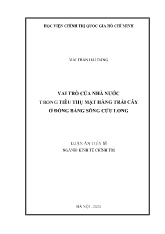 Luận án Vai trò của nhà nước trong tiêu thụ mặt hàng trái cây ở đồng bằng sông Cửu Long