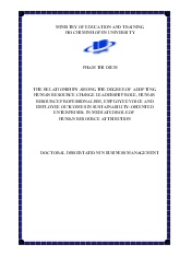 Thesis The relationships among the degree of adopting human resource change leadership role, human resource professionalism, employee voice and employee outcomes in sustainability-oriented enterprises: In mediated role of human resource attribution