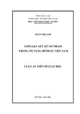 Luận án Giới hạn xét xử sơ thẩm trong tố tụng hình sự Việt Nam