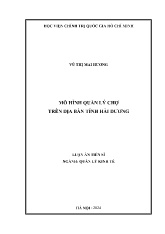 Luận án Mô hình quản lý chợ trên địa bàn tỉnh Hải Dương
