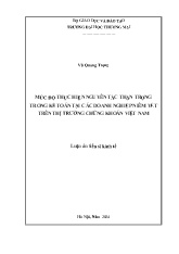 Luận án Mức độ thực hiện nguyên tắc thận trọng trong kế toán tại các doanh nghiệp niêm yết trên thị trường chứng khoán Việt Nam