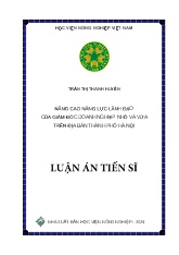 Luận án Nâng cao năng lực lãnh đạo của giám đốc doanh nghiệp nhỏ và vừa trên địa bàn Thành phố Hà Nội nhà
