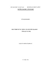 Luận án Phát triển rừng trồng gỗ lớn trên địa bàn tỉnh Quảng Trị