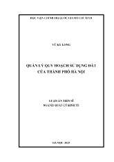 Luận án Quản lý quy hoạch sử dụng đất của Thành phố Hà Nội