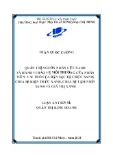 Luận án Quản trị nguồn nhân lực xanh và hành vi bảo vệ môi trường của nhân viên: Vai trò của bản sắc tổ chức xanh, chia sẻ kiến thức xanh, chia sẻ tầm nhìn xanh và giá trị xanh
