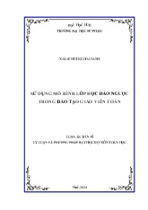 Luận án Sử dụng mô hình lớp học đảo ngược trong đào tạo giáo viên Toán